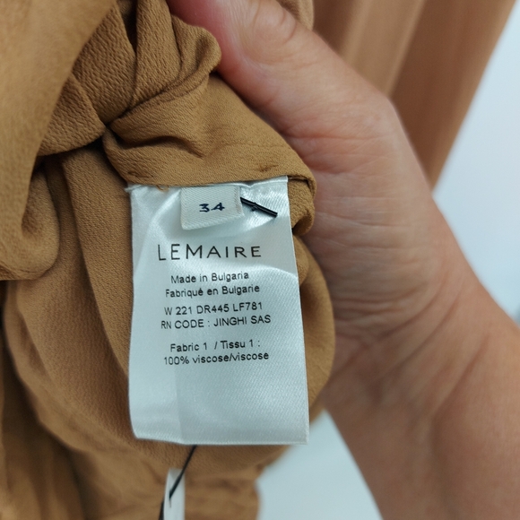 Lemaire Pleated Shirt Dress Caramel Size 34 US 4 - Picture 9 of 11